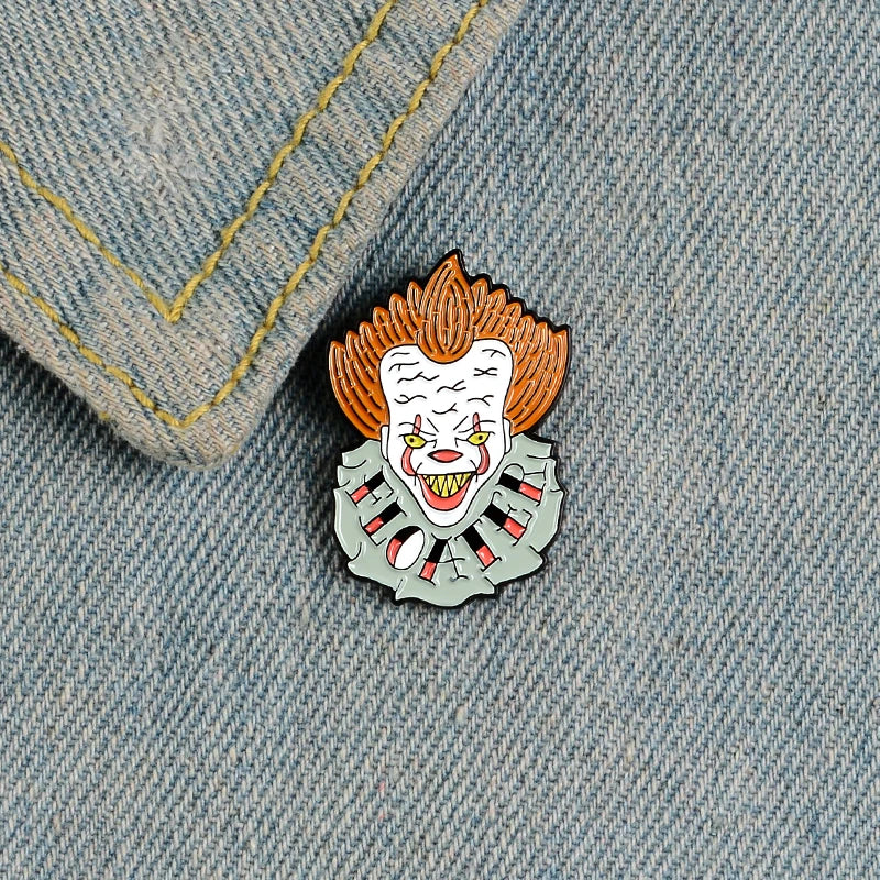 JOKER Brooches Movie DC JOKER Enamel Pins Lapel Pin Badge Thriller movie Jewelry Gift For Women fans Horror Stephen King's