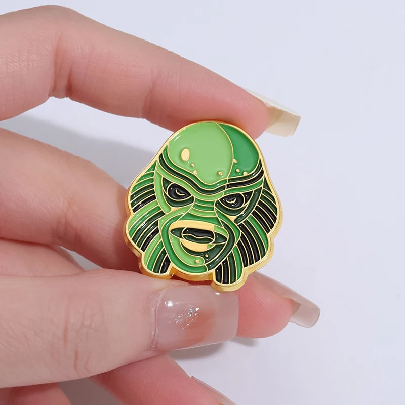 Films Monsters Theme Enamel Pins Fish Face Count Dracula Horror Movies Badges Lapel Brooches Jewelry Accessories