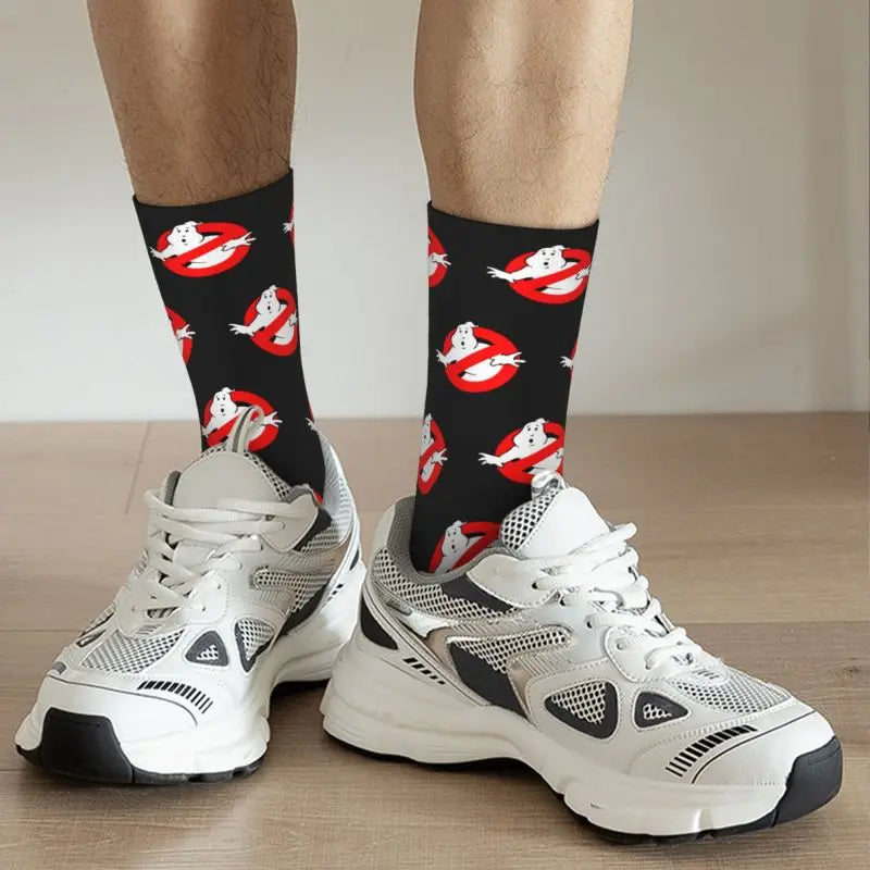 Funny Printing Ghostbusters Socks for Women Men Stretchy Summer Autumn Winter Supernatural Ghost Movie Crew Socks