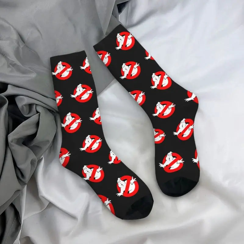 Funny Printing Ghostbusters Socks for Women Men Stretchy Summer Autumn Winter Supernatural Ghost Movie Crew Socks