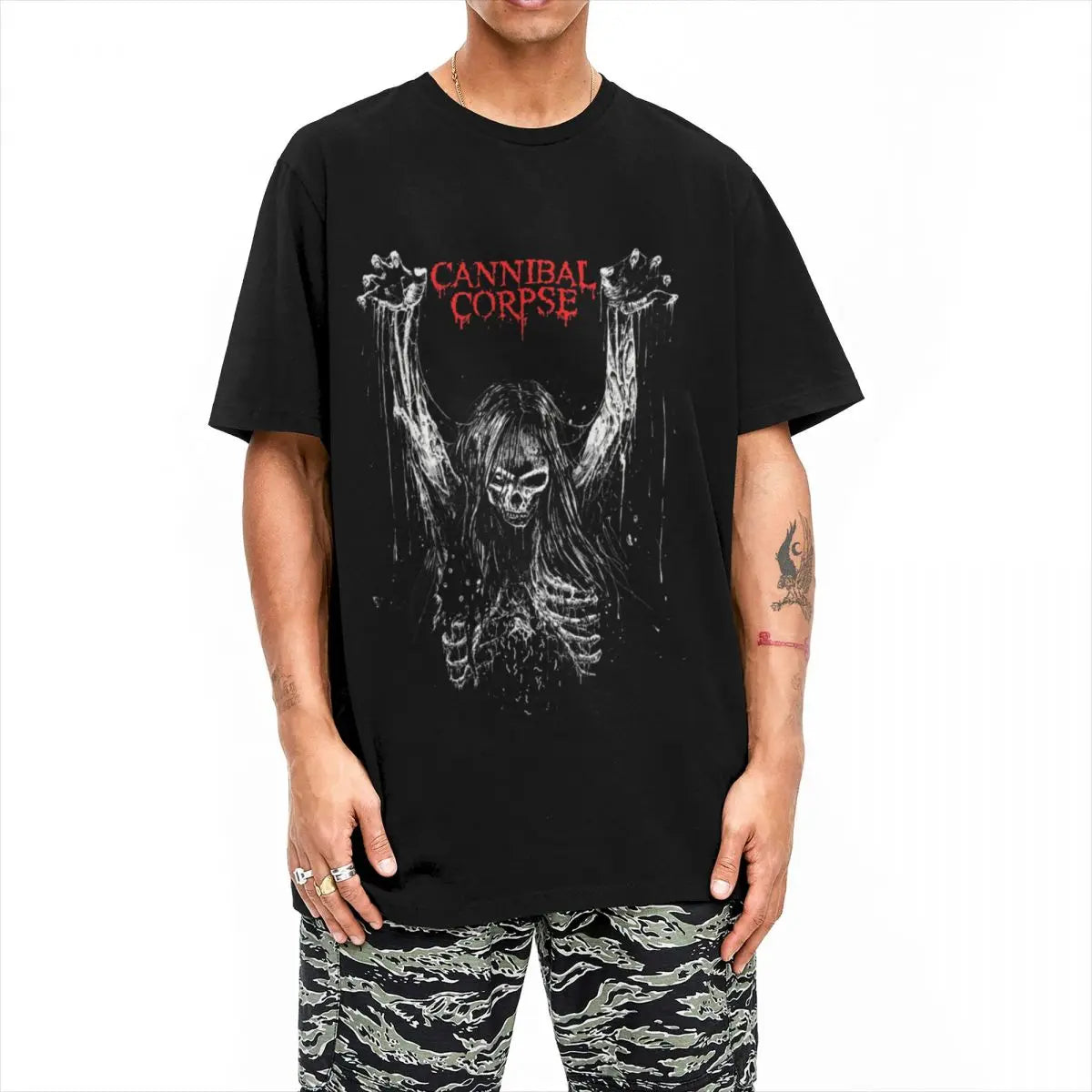 Death Metal Band Cannibal Corpse Power Merch Shirt for Men Women Gothic Music Amazing 100% Cotton Tee Shirt All Seasons Clothing