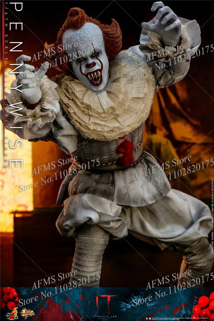 HOTTOYS MMS555 1/6 Scale Collectible Figure It Pennywise Classic Horror Movie Joker Full Set 12Inch Men Soldier Action Figure