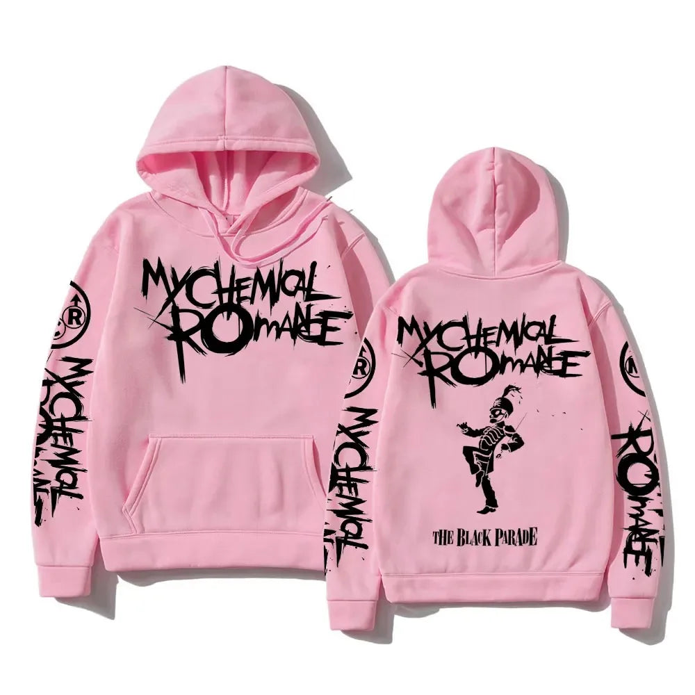 My Chemical Romance Double Sided Graphic Hoodies Streetwear Black Parade Punk Emo Rock Hoodie Men's Hot Hooded Sweatshirt Tops
