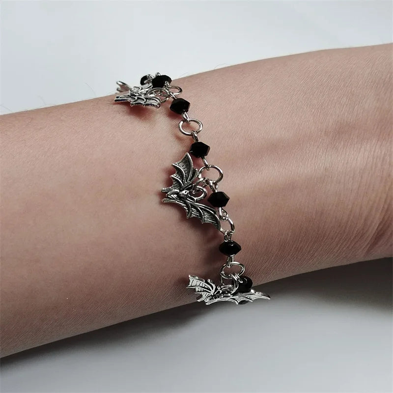 Gothic Bat Bracelet Goth Jewelry Charm Bracelet