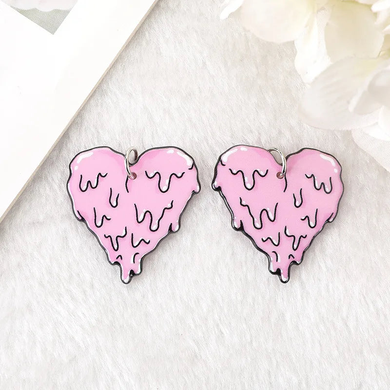 6PCS Heart Horror Hottie Women Acrylic Epoxy Pendant Charms For DIY Earrings Bracelets Necklace Jewelry