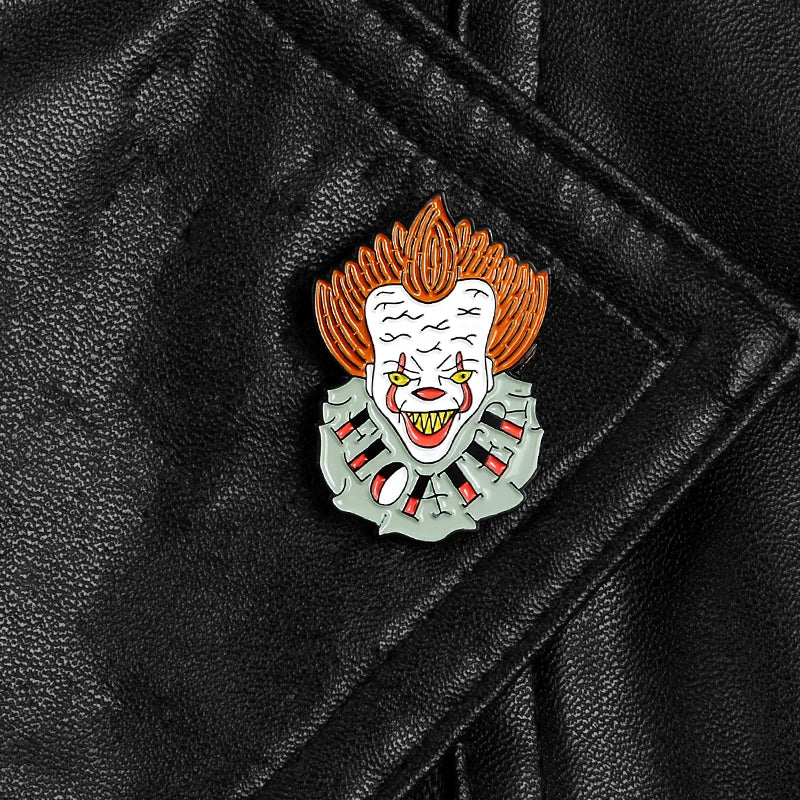 JOKER Brooches Movie DC JOKER Enamel Pins Lapel Pin Badge Thriller movie Jewelry Gift For Women fans Horror Stephen King's