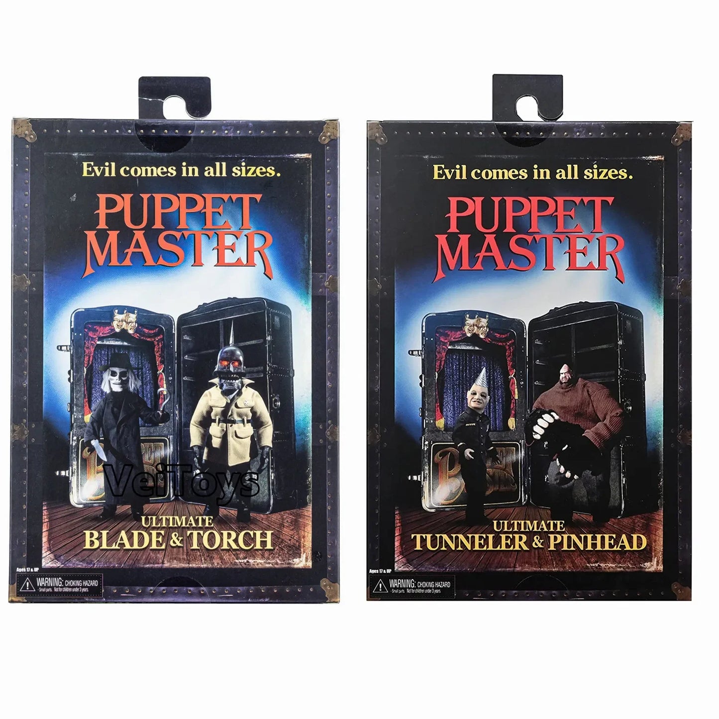 Original NECA Puppet Master Ultimate Blade & Torch & Tunneler & Pinhead Scale Anime Action Figure Model Collection Figurine Toys