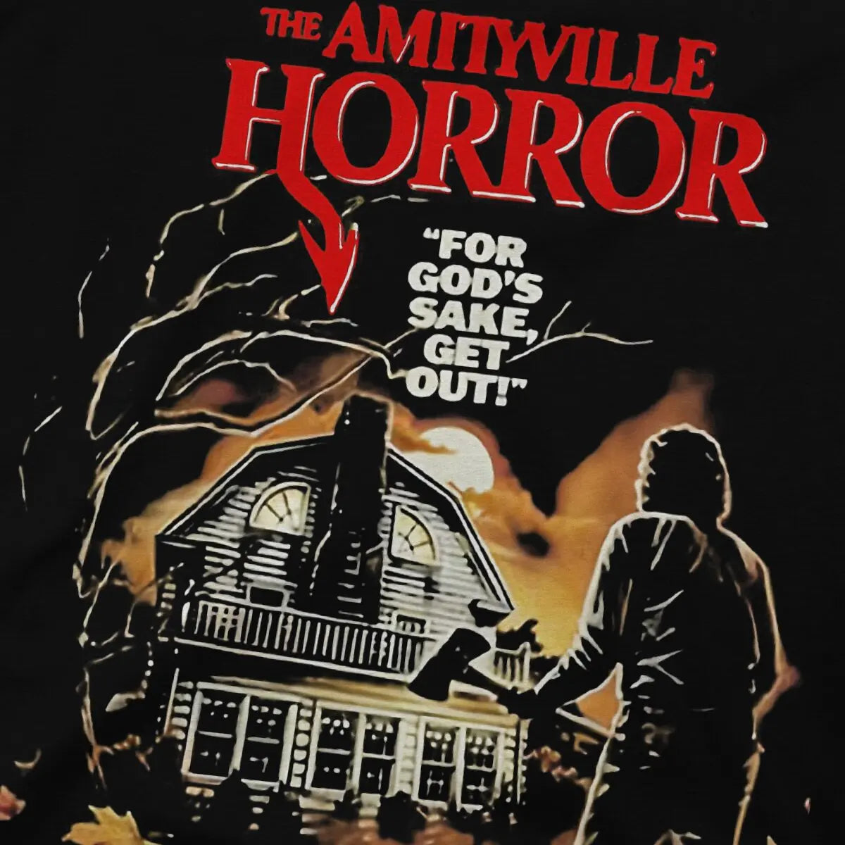 Novelty The Amityville Horror T-Shirt for Men Crew Neck Cotton T Shirt Scary Horror Short Sleeve Tee Shirt Gift Idea Clothes