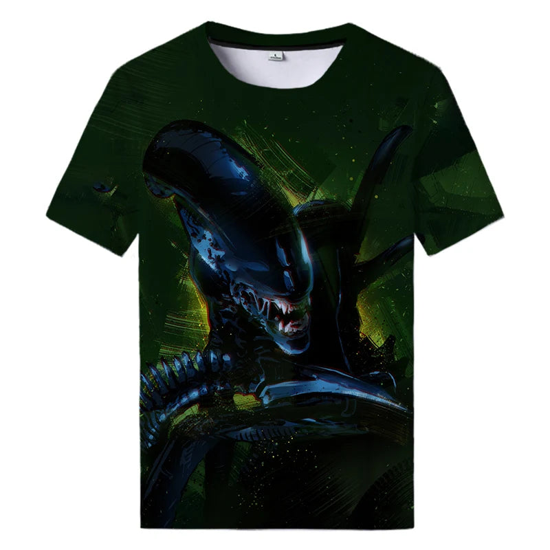 Alien Art 3D Print T-shirt Men Women Casual Tshirt Horror Alien Movie Printed Harajuku Tops Shirt