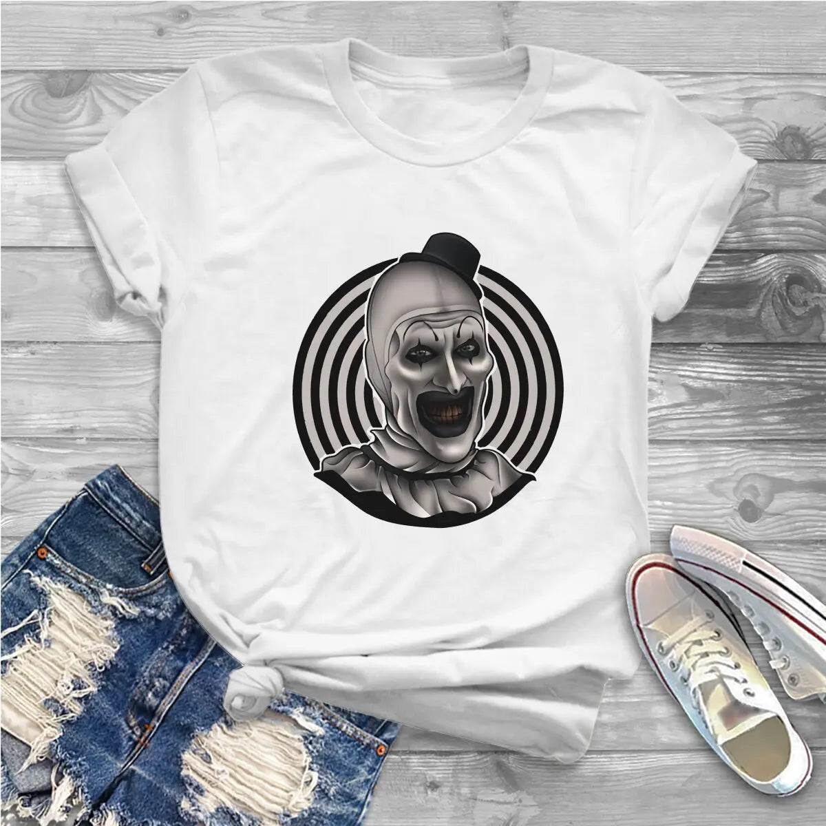 Terriefer Slasher Movie Face Tshirt Homme Clothing Unisex Blusas Polyester T Shirt For Women