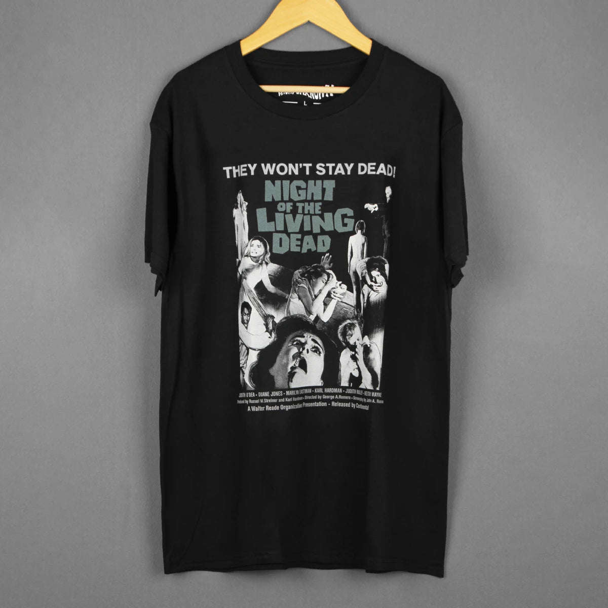 Night of the Living Dead T-shirt George A Romero Dawn of the Dead Zombie Horror Movie Long Sleeves Washed Cotton Tee