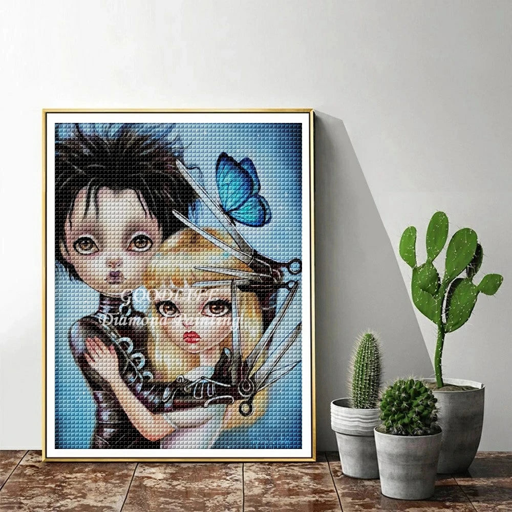 Edward Scissorhands And Kim Diamond Painting Full Square Round Drill