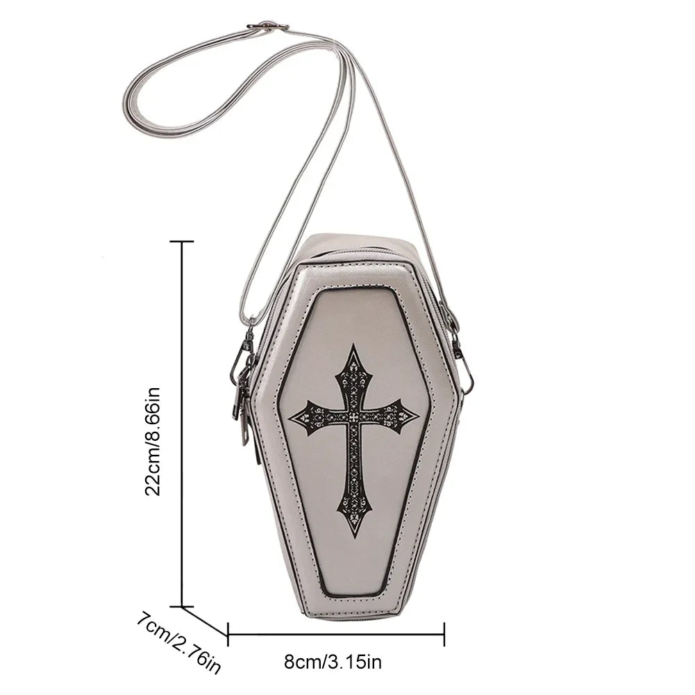 Women Cross Coffin Crossbody Sling Bags Cell Phone Purse Mini Shoulder Handbag Fanny Packs Gifts for Women Men Teen Girls