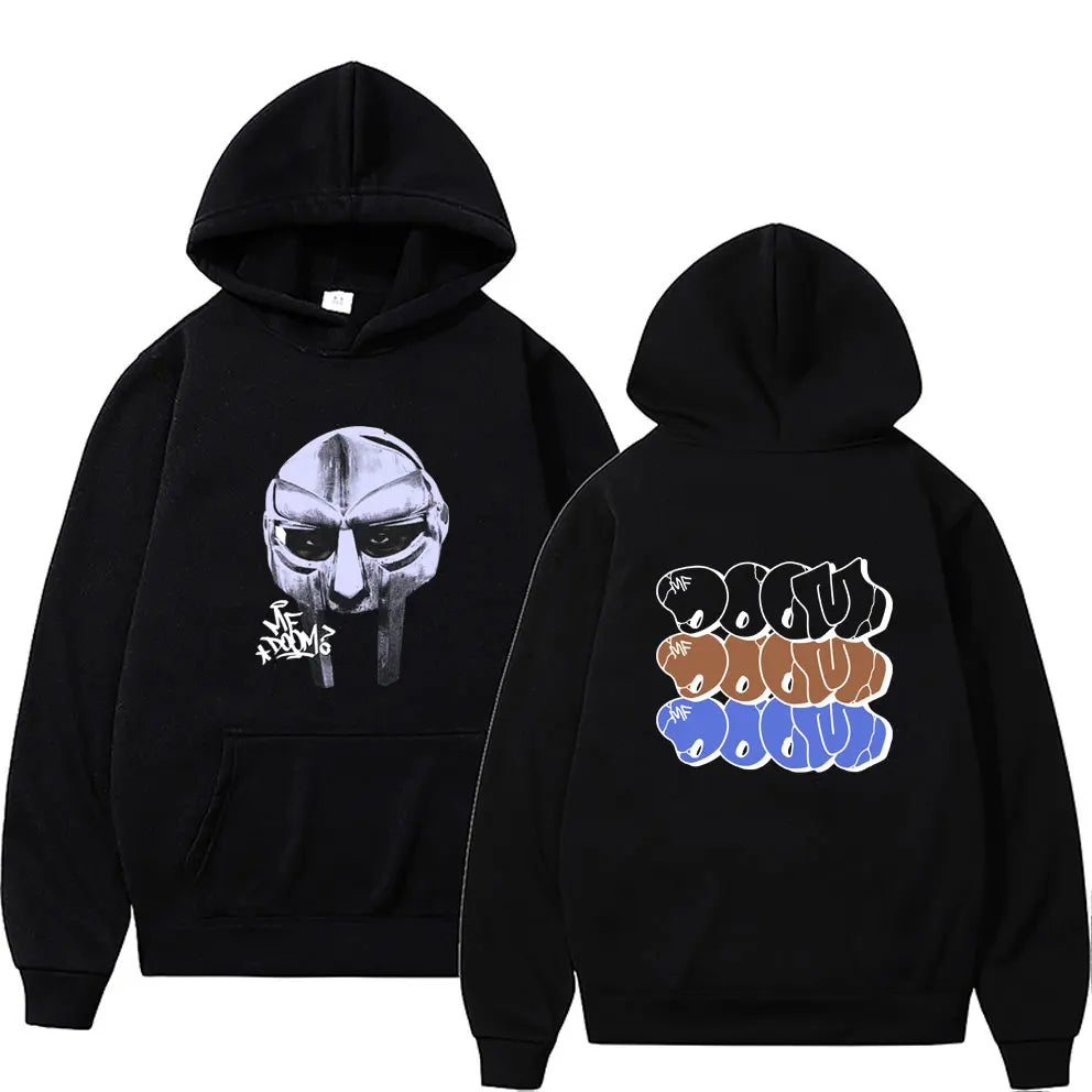 Rapper Mf Doom Mask Madlib Madvillain Graphic Printed Hoodie Men Hip Hop Fashion Trend Sweatshirt Male Vintage Oversized Hoodies