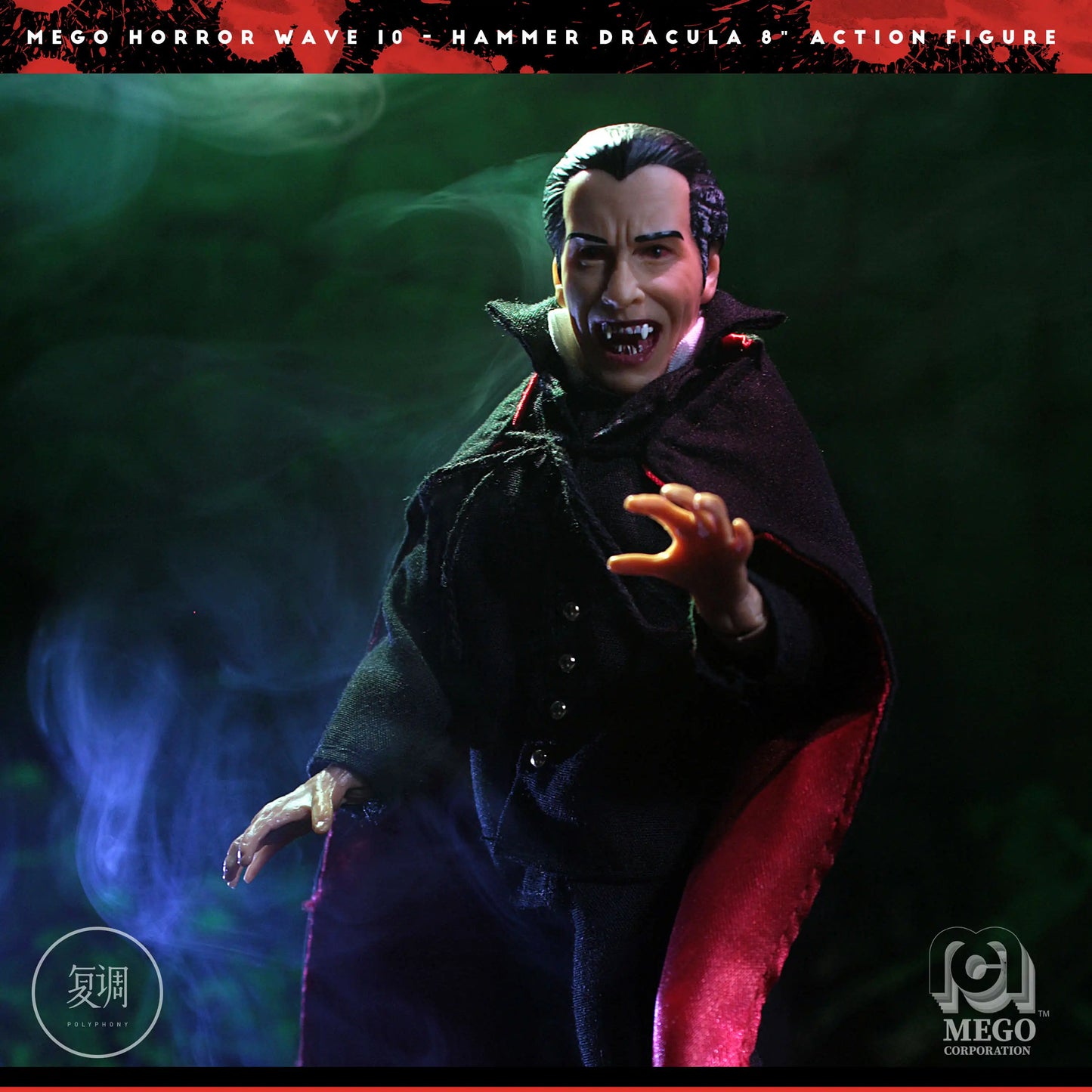 In Stock Mego Hammer Horror Movie Dracula 8-Inch Movable Hanging Card Gift