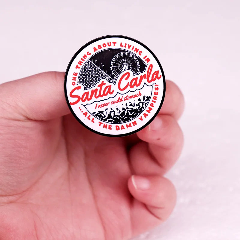 Lost Boys Inspired Santa Carla Enamel Pin 80s Vampire Horror Movie Brooch Jewelry Backpack Decorate Gifts