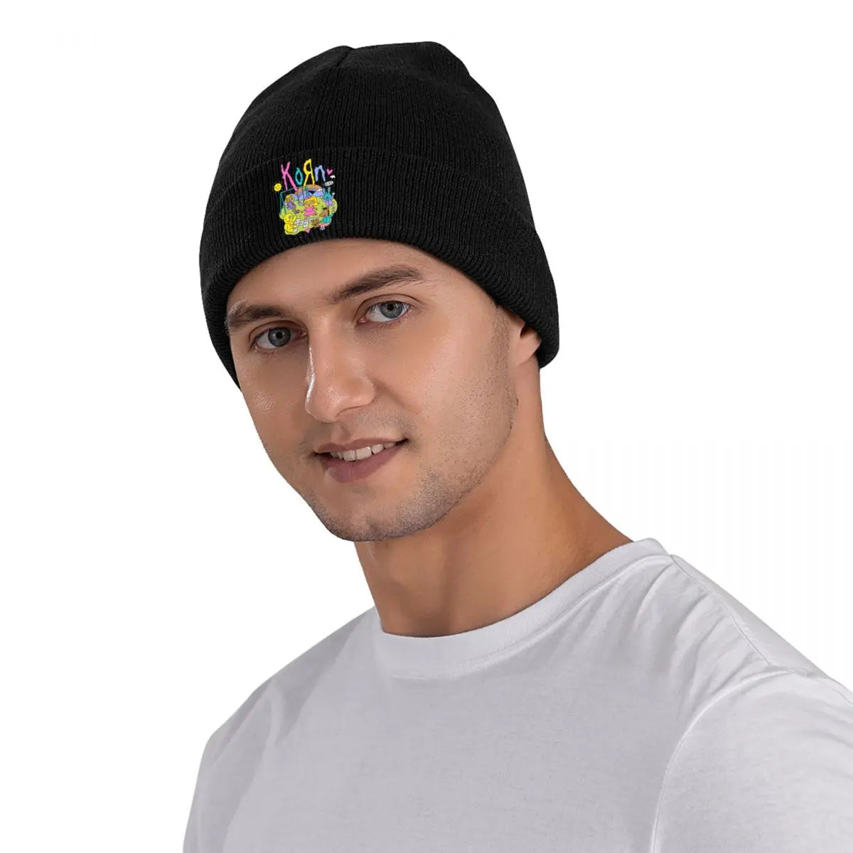 Korn Issues Rock Band Knitted Hat for Women Men Beanie Autumn Winter Hat Crochet Melon Cap