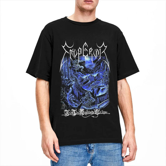 Black Metal Band Emperor Accessories T-Shirt for Men Women Song In The Nightside Eclipse 100% Cotton Tees O Neck All Seasons