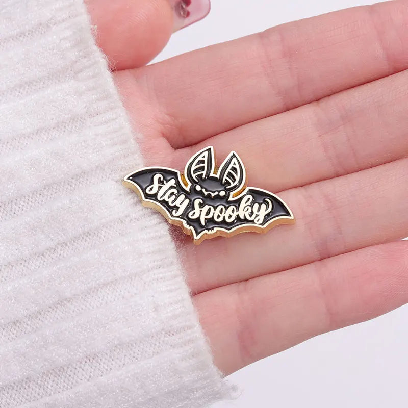 Stay spooky Bat pin