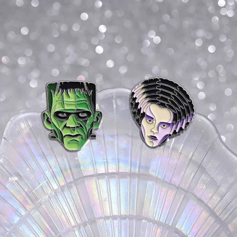 Films Monsters Theme Enamel Pins Fish Face Count Dracula Horror Movies Badges Lapel Brooches Jewelry Accessories