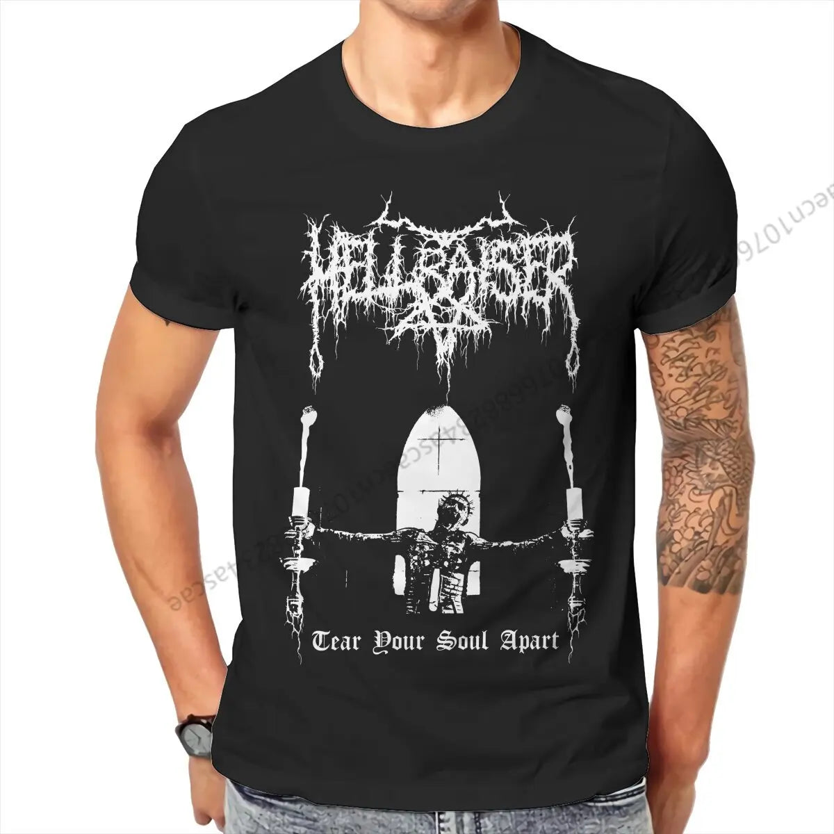 Hellraiser Horror Movie Scary T Shirt Men Tees Summer Clothing Cotton O-Neck TShirt