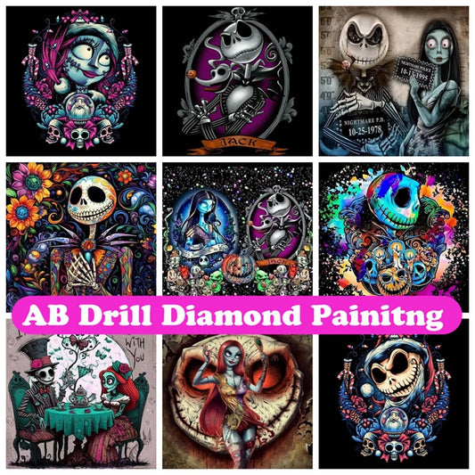 The Nightmare Before Christmas AB Diamond Painting Embroidery Jack Skellington Disney Cartoon Mosaic Art Cross Stitch Home Decor