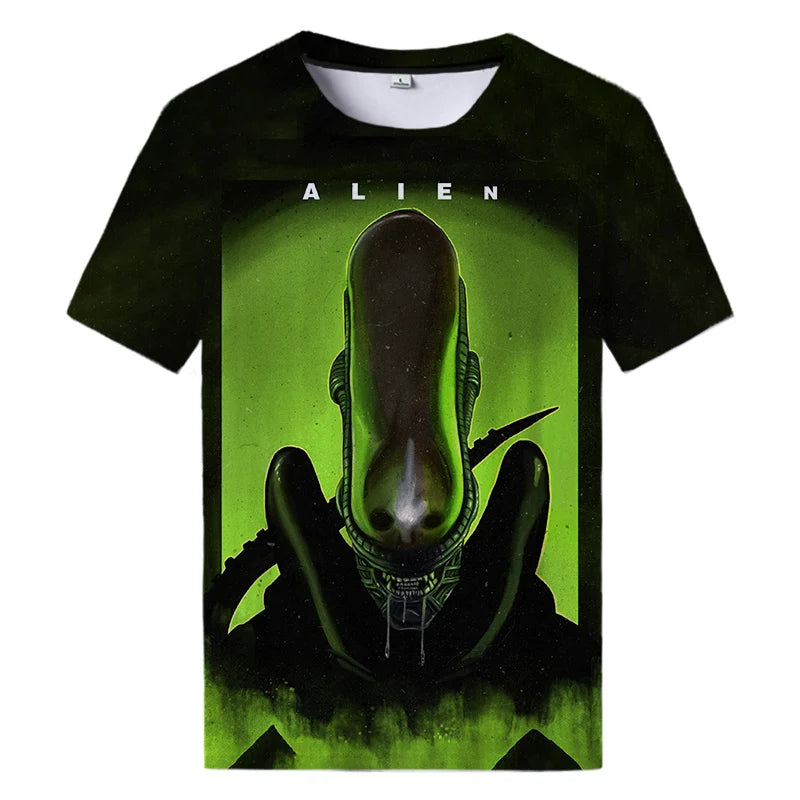 Alien Art 3D Print T-shirt Men Women Casual Tshirt Horror Alien Movie Printed Harajuku Tops Shirt