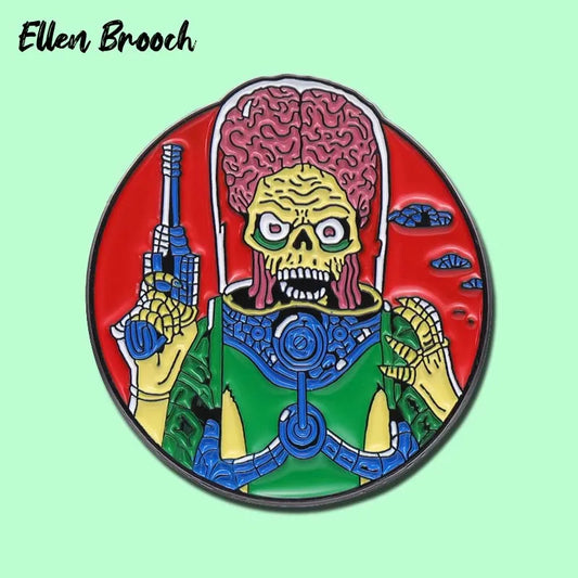 Movie Film Enamel Pins Alien Attacks Backpack Brooch Lapel Badges Punk Jewelry Gift for Friends Fans